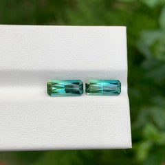 2.90 Carat Natural Bi Colour Loose Tourmaline Emerald Shape Gem For Jewellery