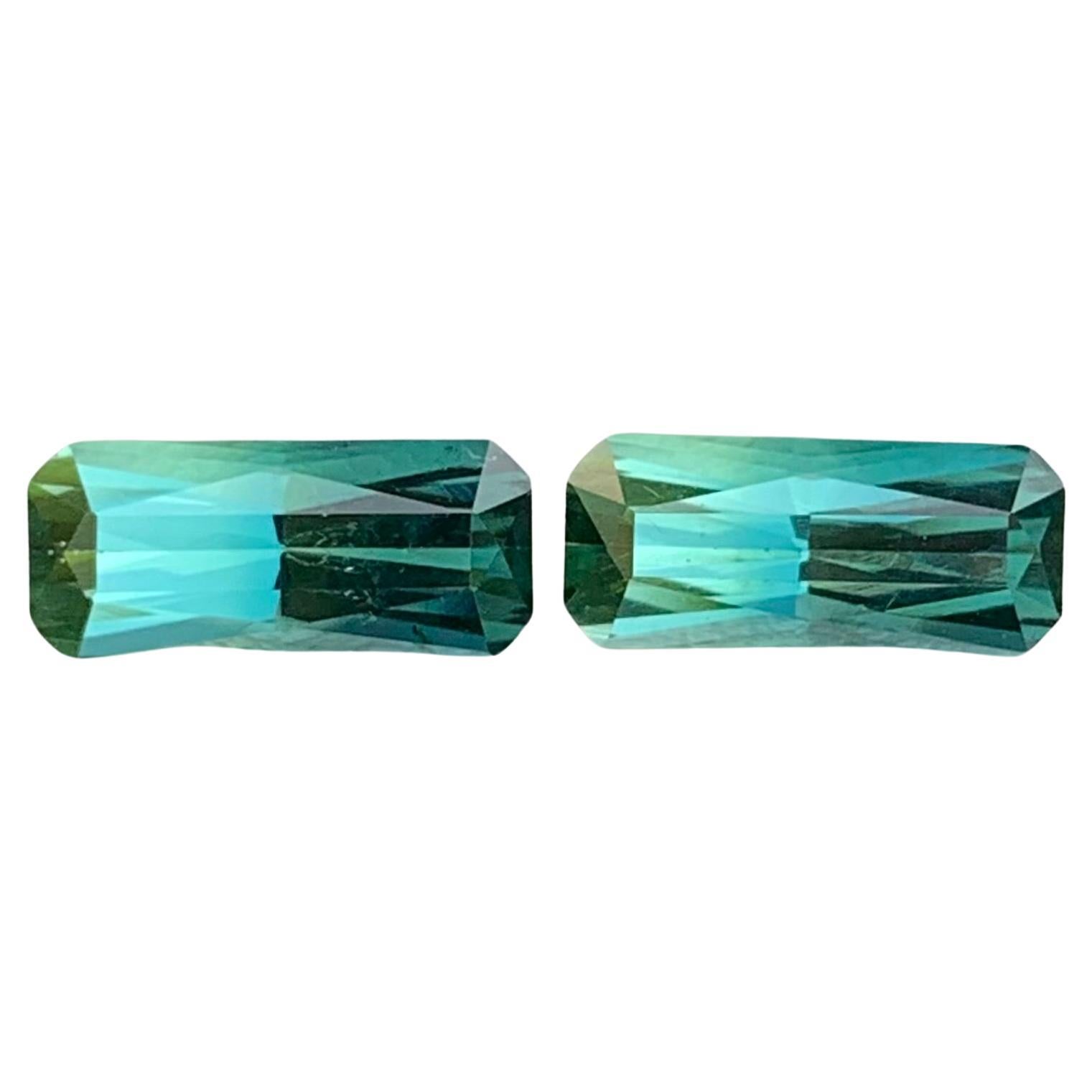 2,90 Quilates Turmalina Natural Bicolor Suelta Forma Esmeralda Gema Para Joyería