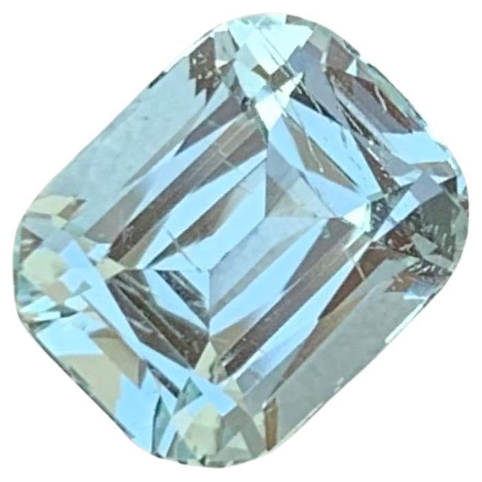 2.90 Carat Natural Faceted Aquamarine Cushion Cut From Pakistan Mine For Sale