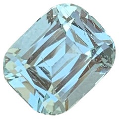 2.90 Carat Natural Faceted Aquamarine Cushion Cut From Pakistan Mine