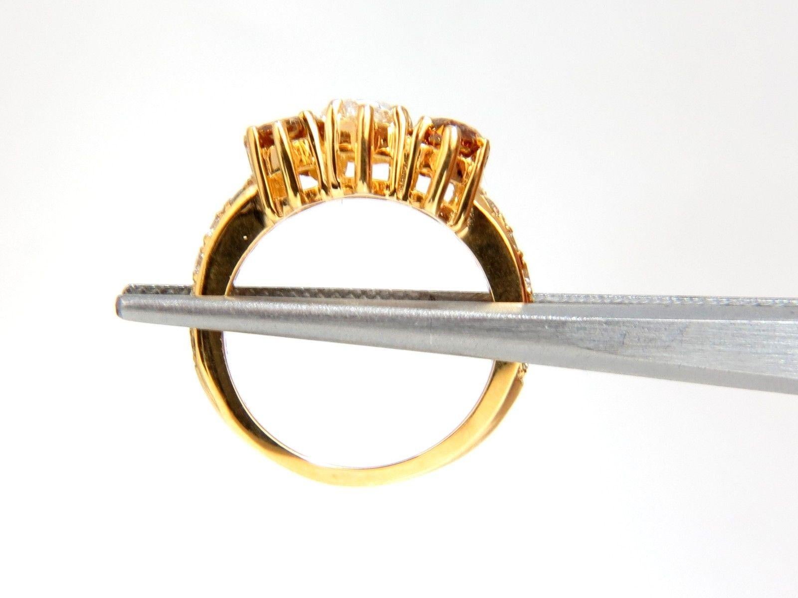 2.90 Carat Natural Fancy Vivid Yellow Brownish Diamond Pear Shape Ring 18 Karat For Sale 5