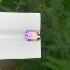 2.90 Carat Natural Loose Bi Color Ametrine Emerald Cut Brazilian Gemstone