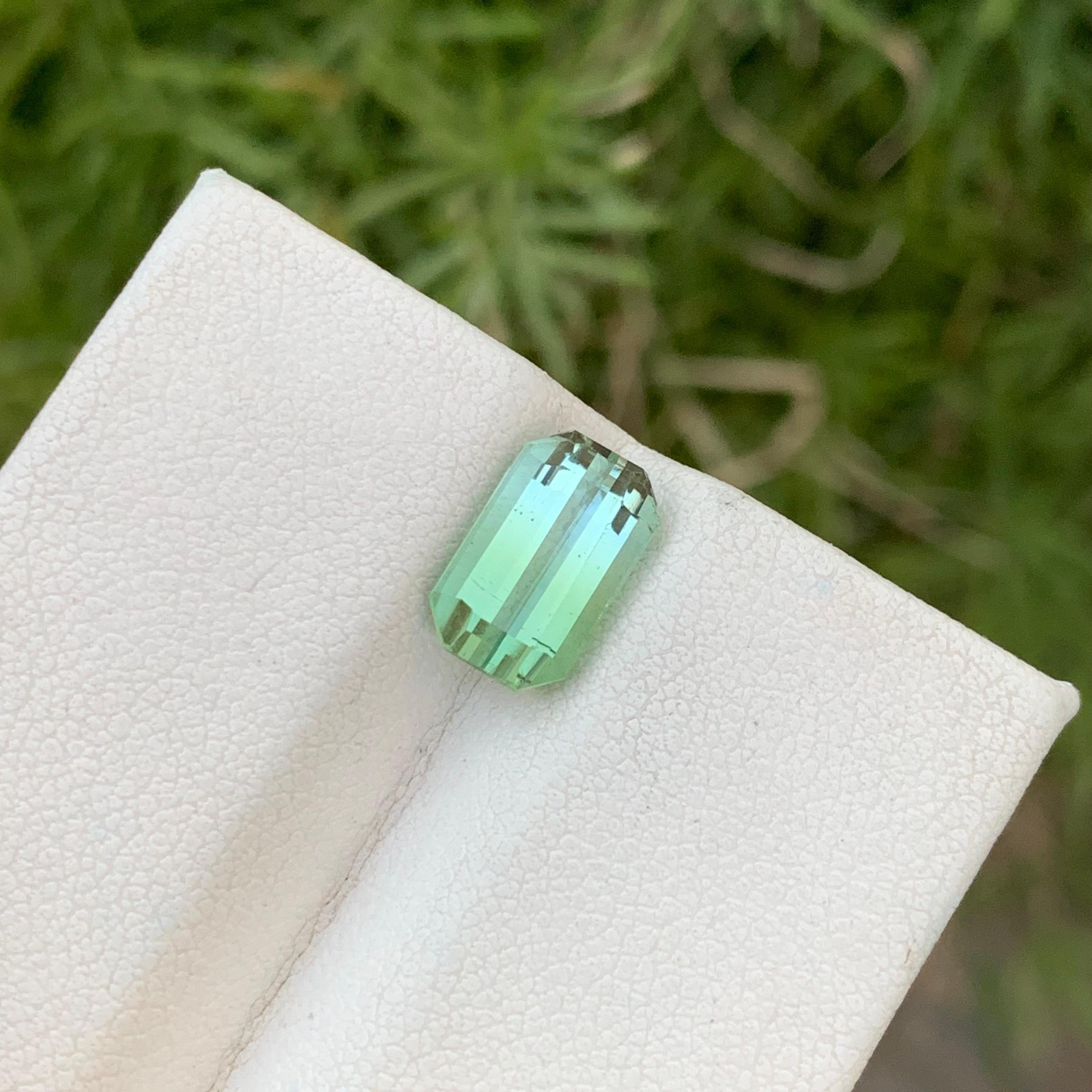 Arts and Crafts 2.90 Carat Natural Loose Bi Colour Tourmaline Emerald Shape Gem For Jewellery  For Sale
