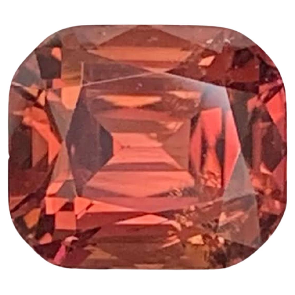 2.90 Carat Natural Loose Brownish Garnet Stone Cushion Cut African Gemstone