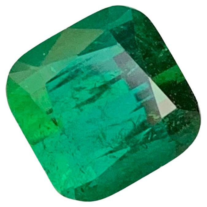 2.90 Carat Natural Loose Green Lagoon Tourmaline Perfect Square Shape Gemstone