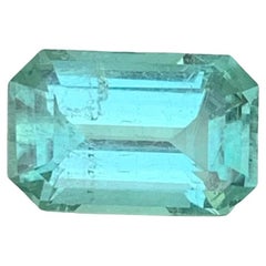 2.90 Carat Natural Loose Green Seafoam Tourmaline Emerald Shape Gemstone