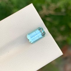 2.90 Carat Natural Loose Light Seafoam Tourmaline Emerald Shape Gemstone