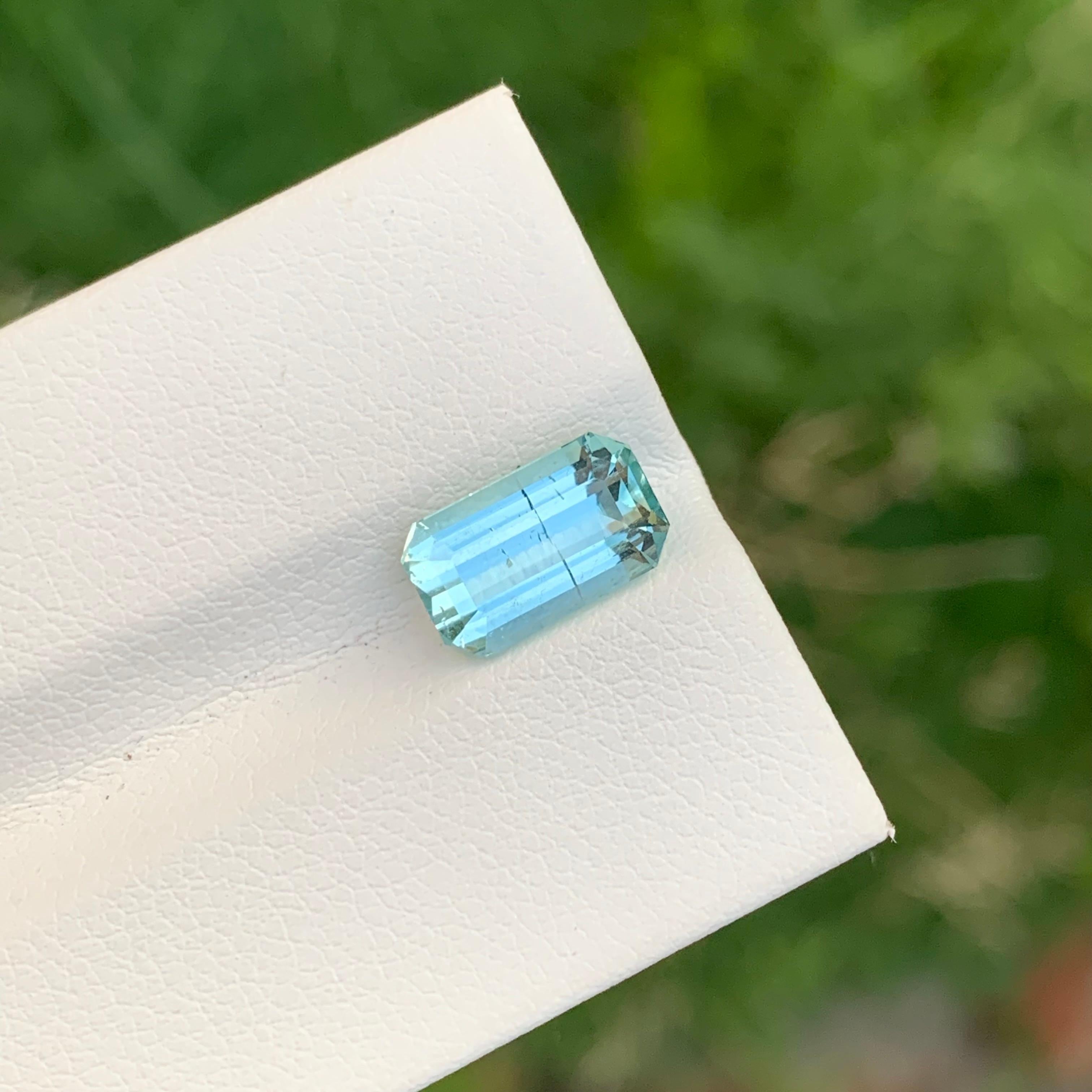 2,90 Karat Natürlicher loser Light Seafoam Turmalin Smaragd Form Edelstein im Angebot 3