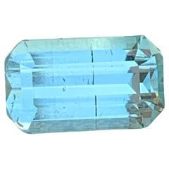 2.90 Carat Natural Loose Light Seafoam Tourmaline Emerald Shape Gemstone
