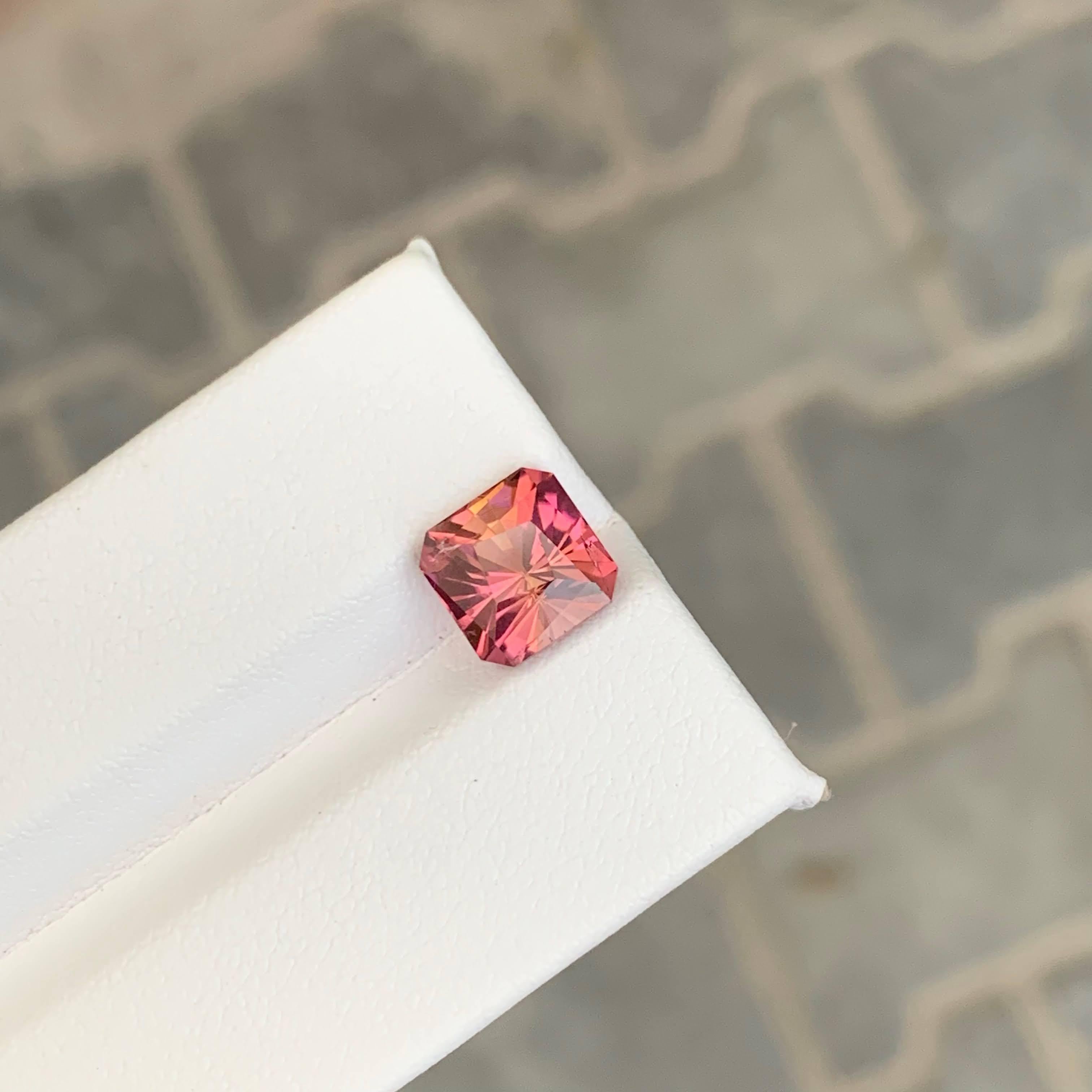 2,90 Karat Natürlicher Loser Pfirsich Rosa Turmalin Asscher Schliff Afrikanischer Edelstein im Zustand „Neu“ im Angebot in Bangkok, TH