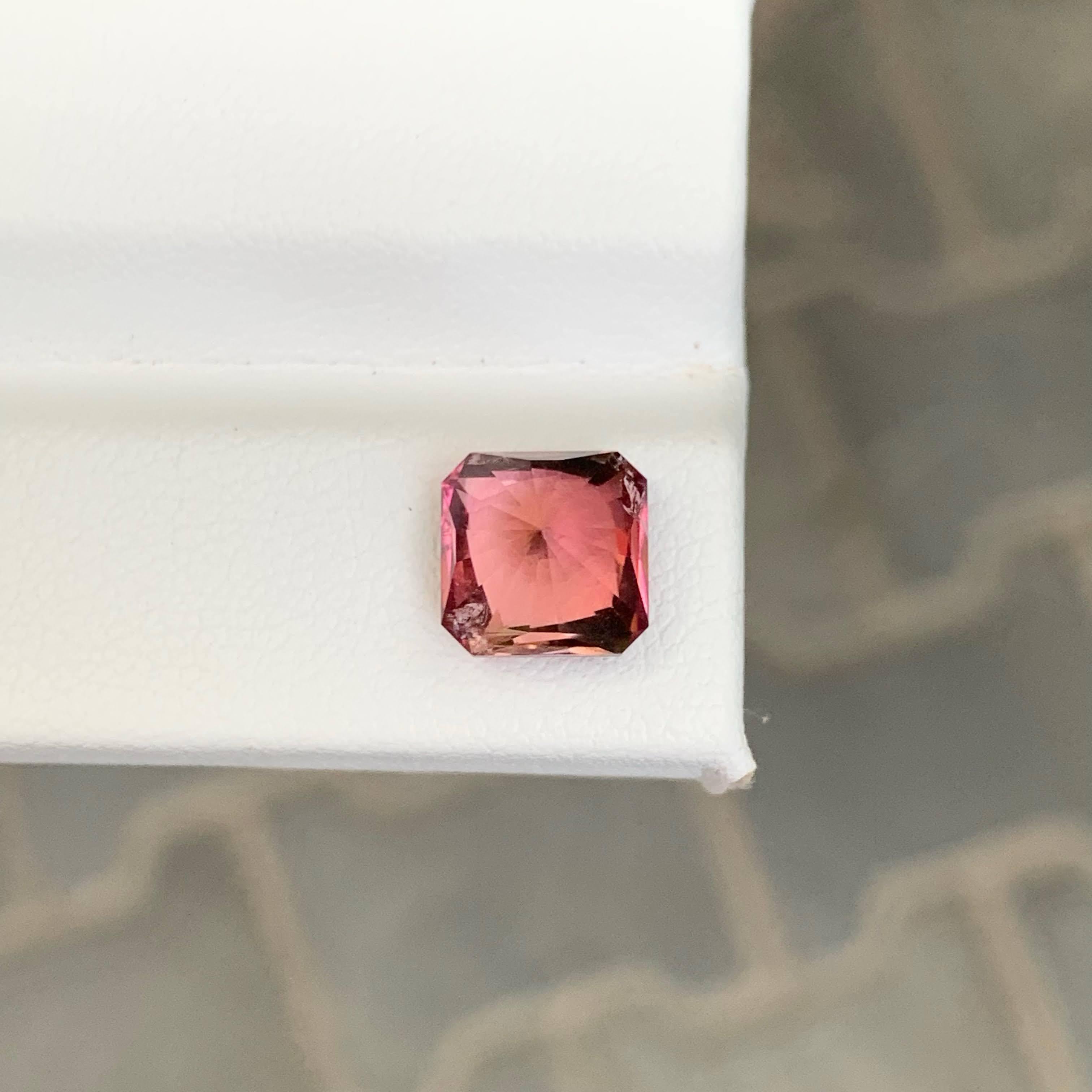 2,90 Karat Natürlicher Loser Pfirsich Rosa Turmalin Asscher Schliff Afrikanischer Edelstein im Angebot 2