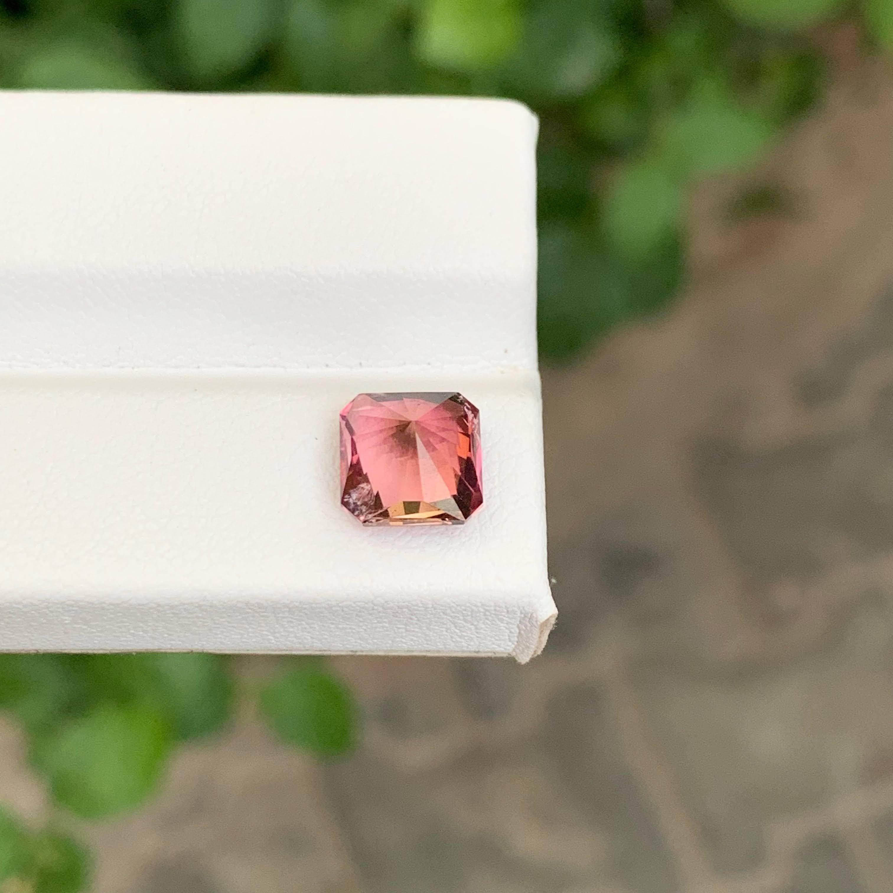 2,90 Karat Natürlicher Loser Pfirsich Rosa Turmalin Asscher Schliff Afrikanischer Edelstein im Angebot 3