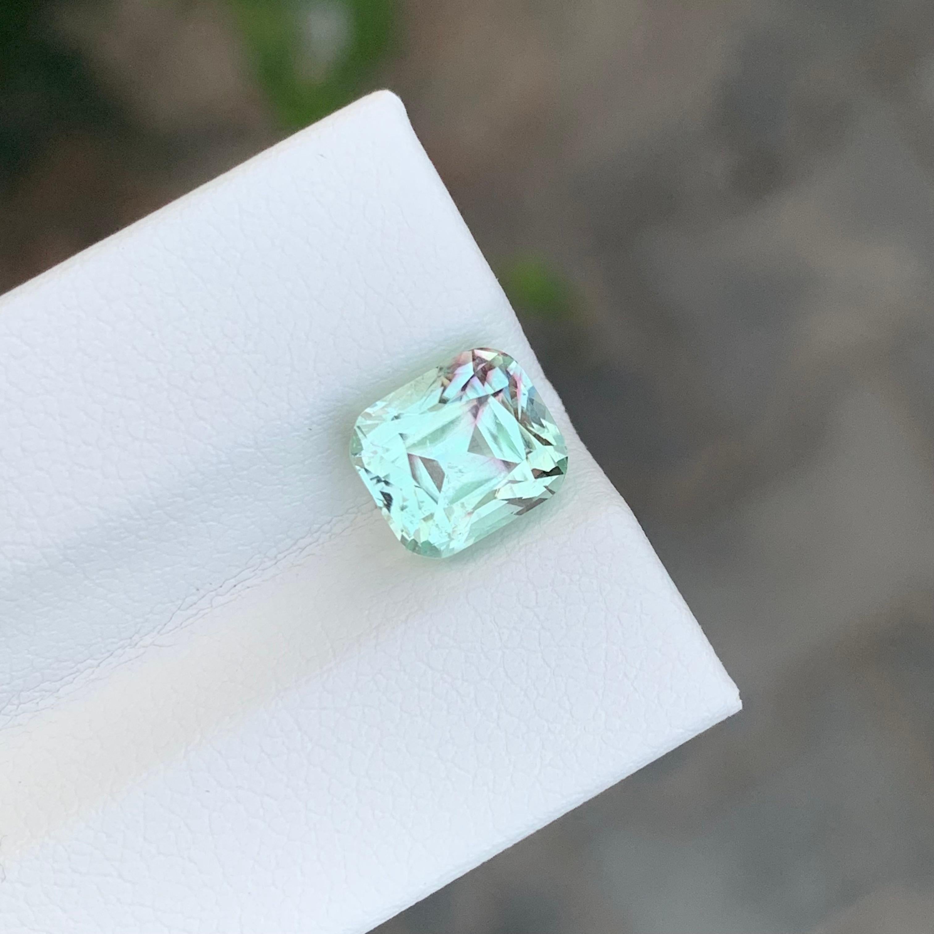 Faceted Pink Shade Mint Green Tourmaline

Weight: 2.90 Carat
Dimension: 8 x 7 x 6.5 Mm
Colour: Pink Shade Mint Green 
Treatment: Non
Certificate: On Customer Demand
Shape: Cushion


Tourmaline is a captivating gemstone known for its remarkable