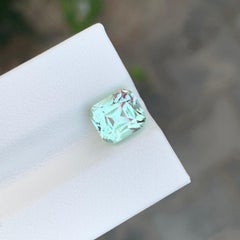 2.90 Carat Natural Loose Pink Shade Mint Green Tourmaline Cushion Shape Gemstone