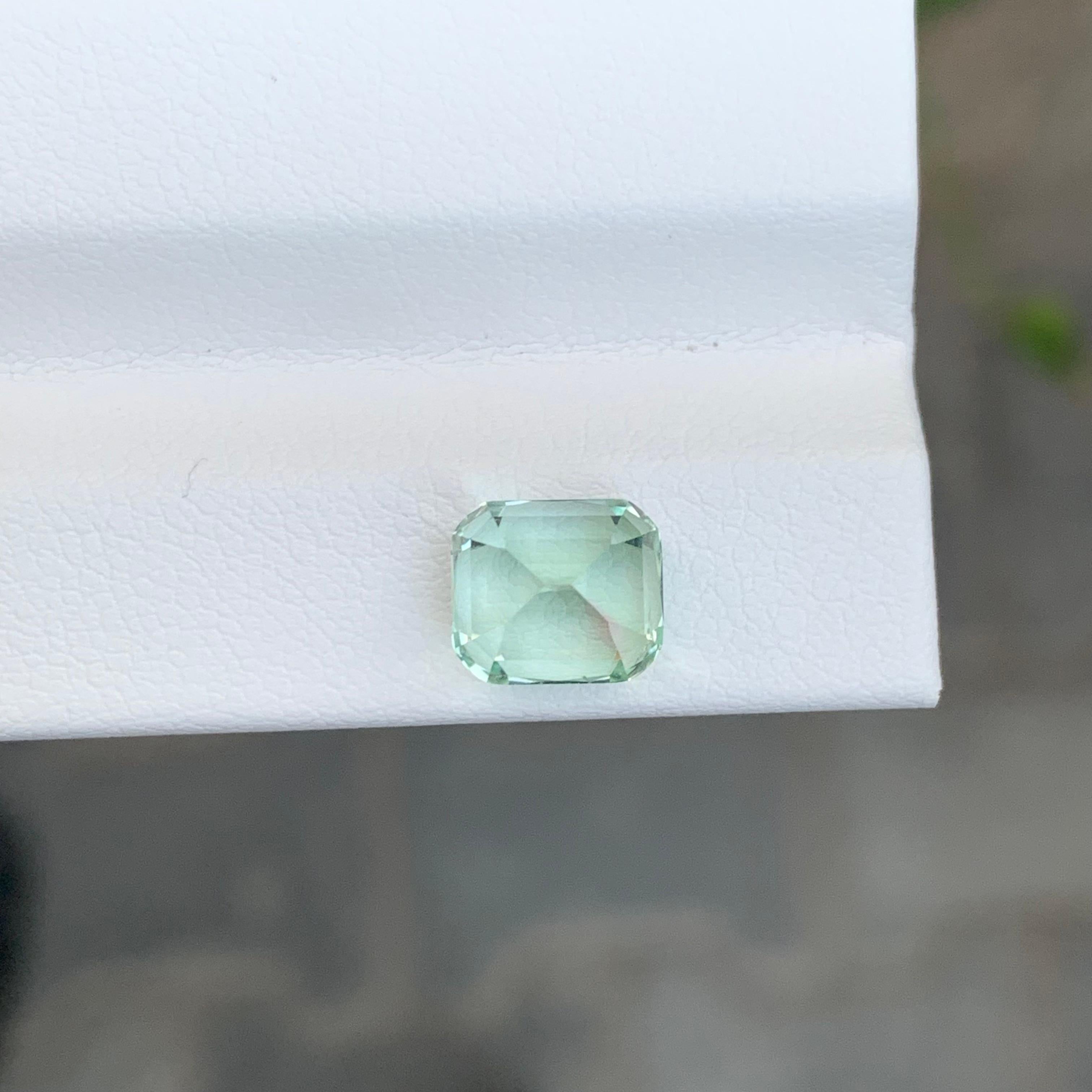 Women's or Men's 2.90 Carat Natural Loose Pink Shade Mint Green Tourmaline Cushion Shape Gemstone For Sale