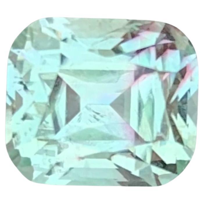 2.90 Carat Natural Loose Pink Shade Mint Green Tourmaline Cushion Shape Gemstone For Sale