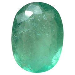 2.90 carati di smeraldo colombiano verde menta pastello con taglio ovale - gemma di nascita di maggio