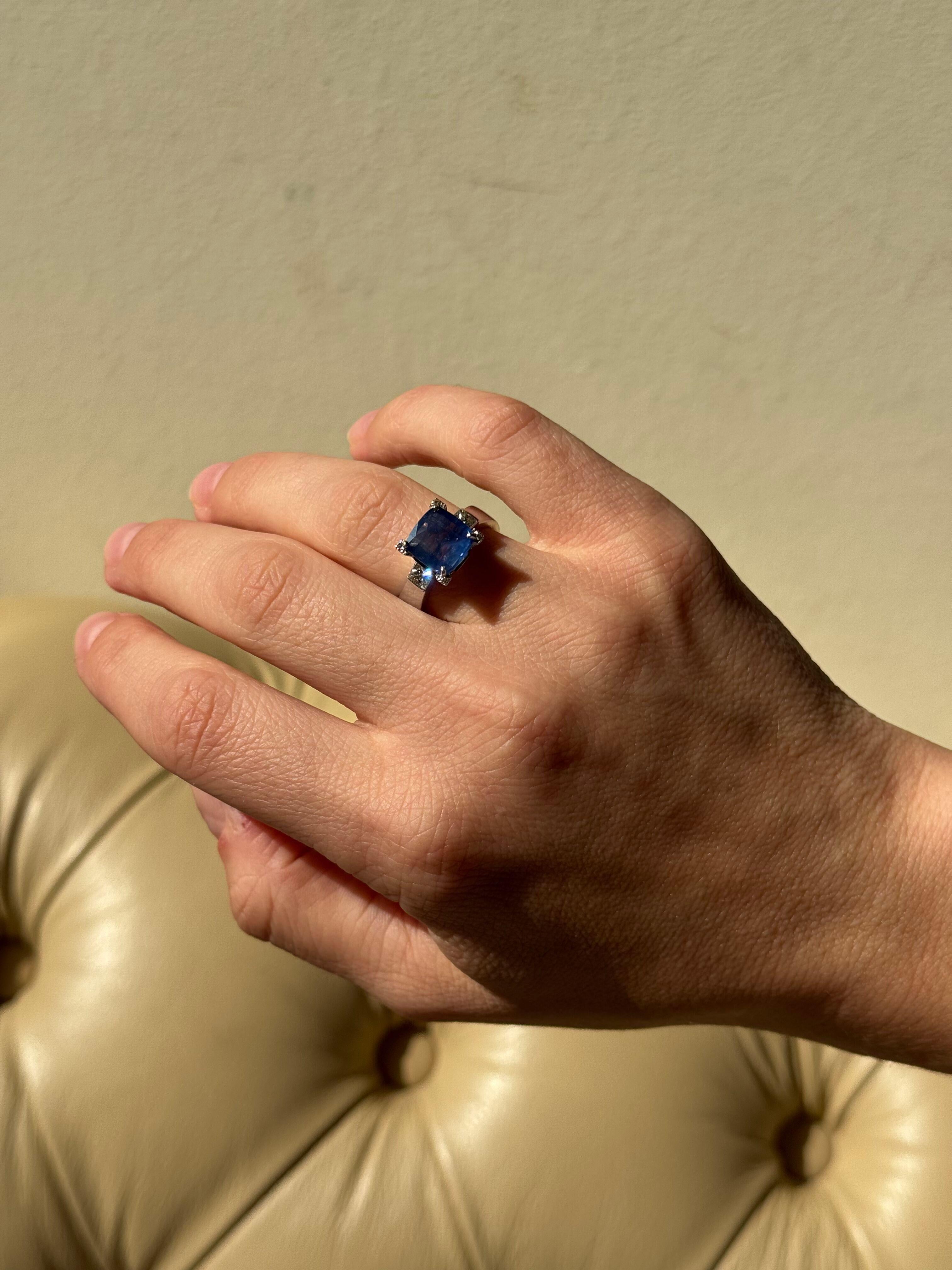 Bague en or saphir diamant 2,90 carats en vente 1
