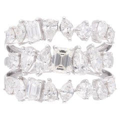 2,90 Karat SI Reinheit HI Farbe Multi Diamant-Cluster-Ring 18K Weißgold Schmuckstück