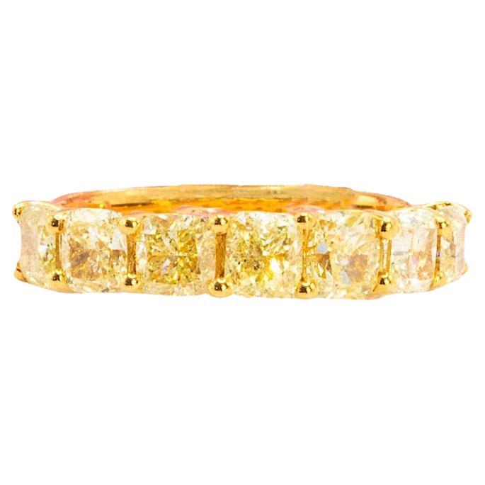 2,90 Karat insgesamt gelber Diamant Jahrestag-Ring aus 18 Karat Gold