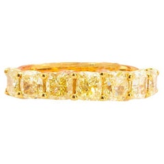 2.90 Carat Total Yellow Diamond Anniversary Band In 18k Gold