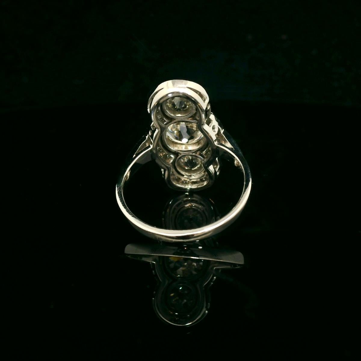 De las mujeres 2.90 Quilates Anillo de diamantes talla europea antigua