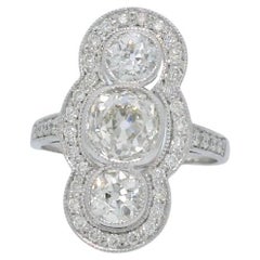 2.90 Carats Old European cut diamonds ring