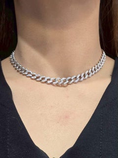 2.90 Carats Round Brillant Diamonds 18K Gold Necklace