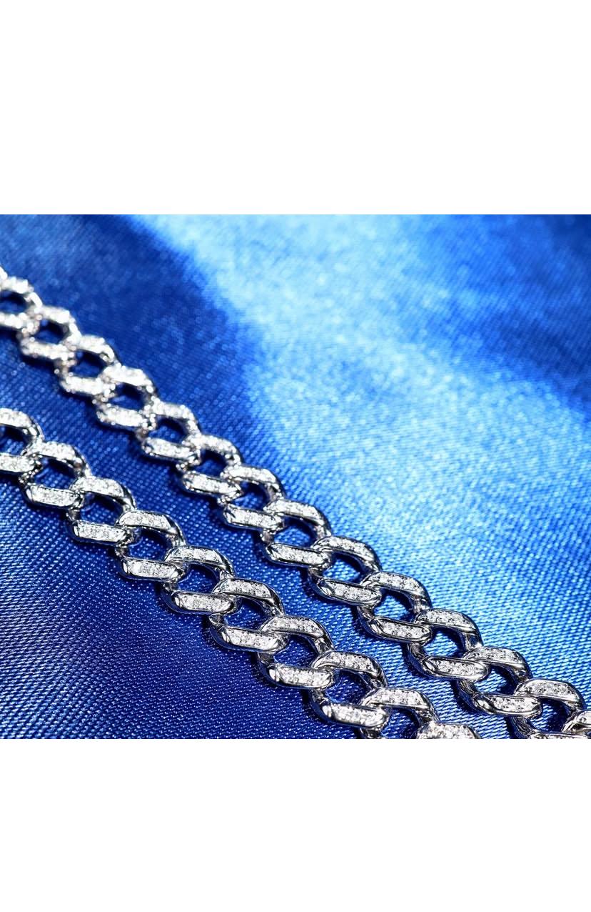 2.90 Carats Round Brillant Diamonds 18K Gold Necklace in vendita 1