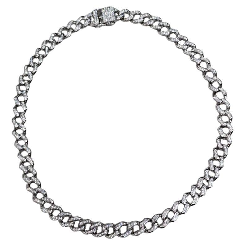 2.collier en or 18 carats 90 carats de diamants ronds brillants