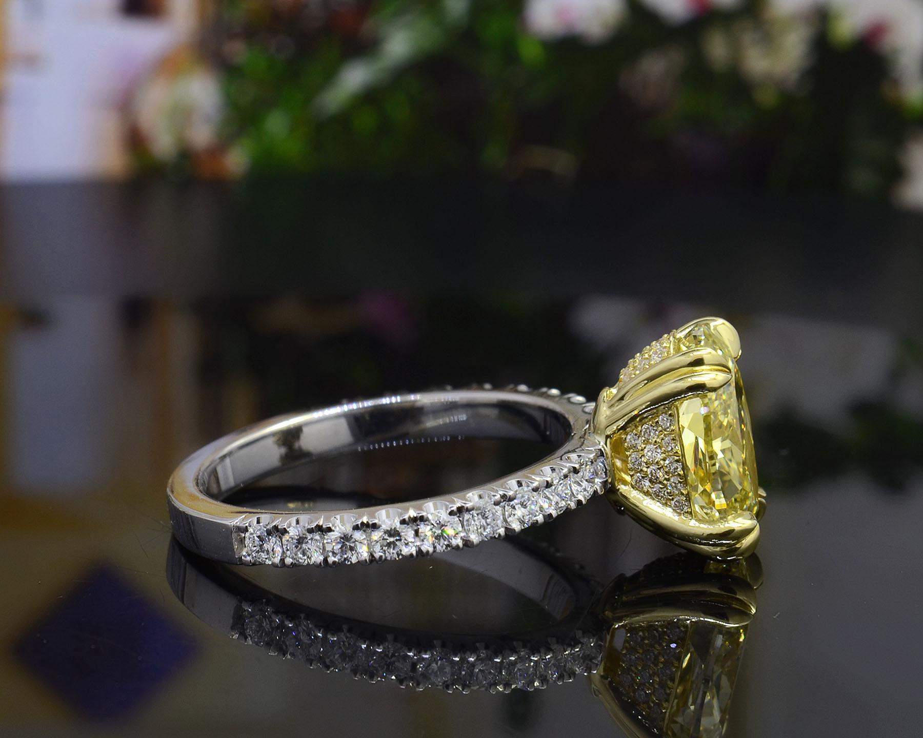 canary yellow oval diamond ring