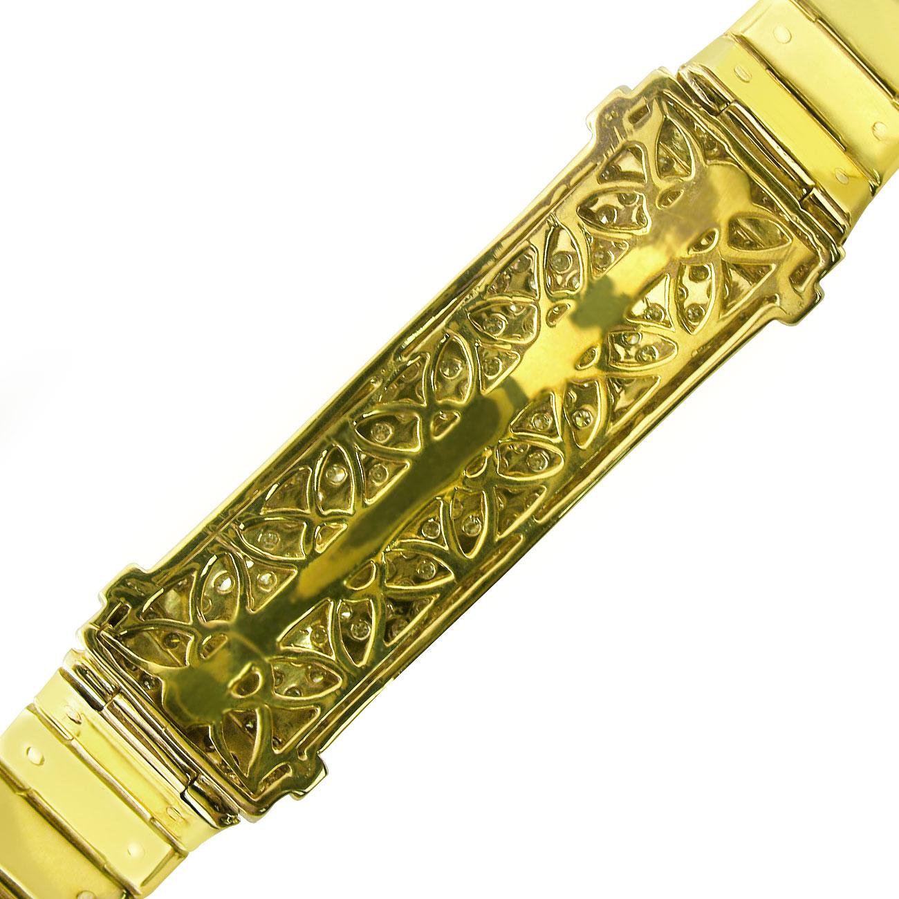 2.90 Ct Diamond ID Screw Link Men's Bracelet 14k Yellow Solid Gold 54.2g 8.25