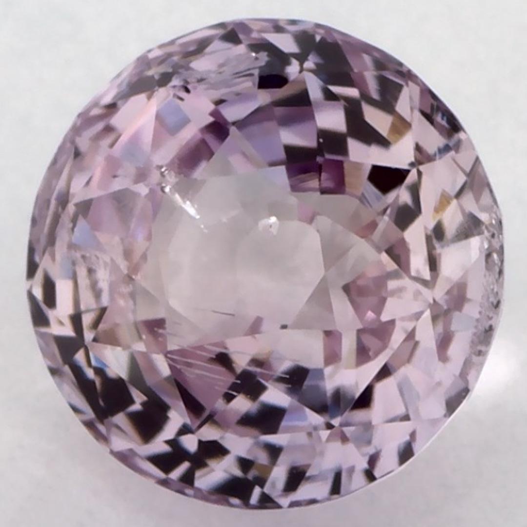 2,90 Karat rosa Saphir rund zertifiziert lose Edelstein (Rundschliff) im Angebot