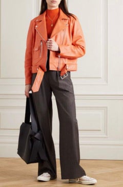 $2900 ACNE Studios leather box/biker jacket in orange! Oversize fit, cool&rare!