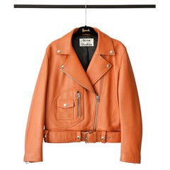 $2900 ACNE Studios leather box/biker jacket in orange! Oversize fit, cool&rare!