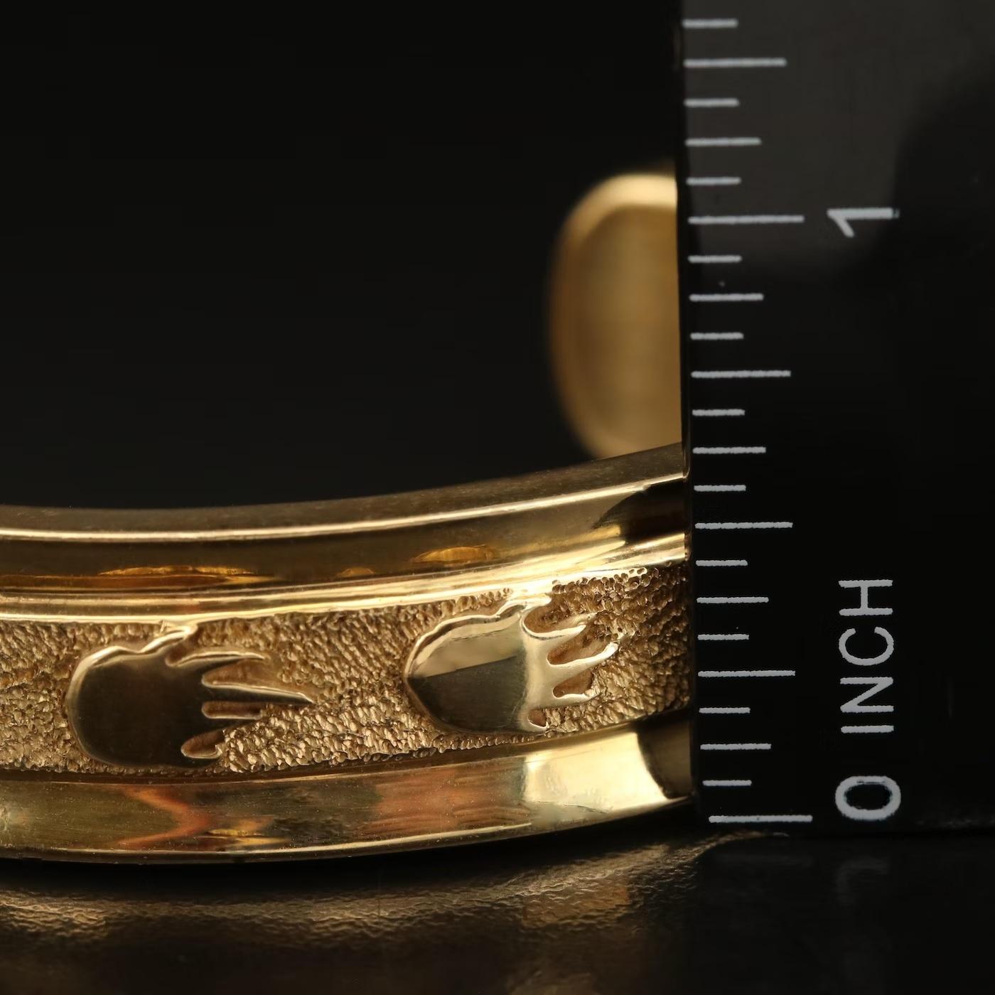 $29000 / Ben Nighthorse Cheyenne amerikanische Designer-Bär-Manschettenknöpfe / 90 Gm 18K 1