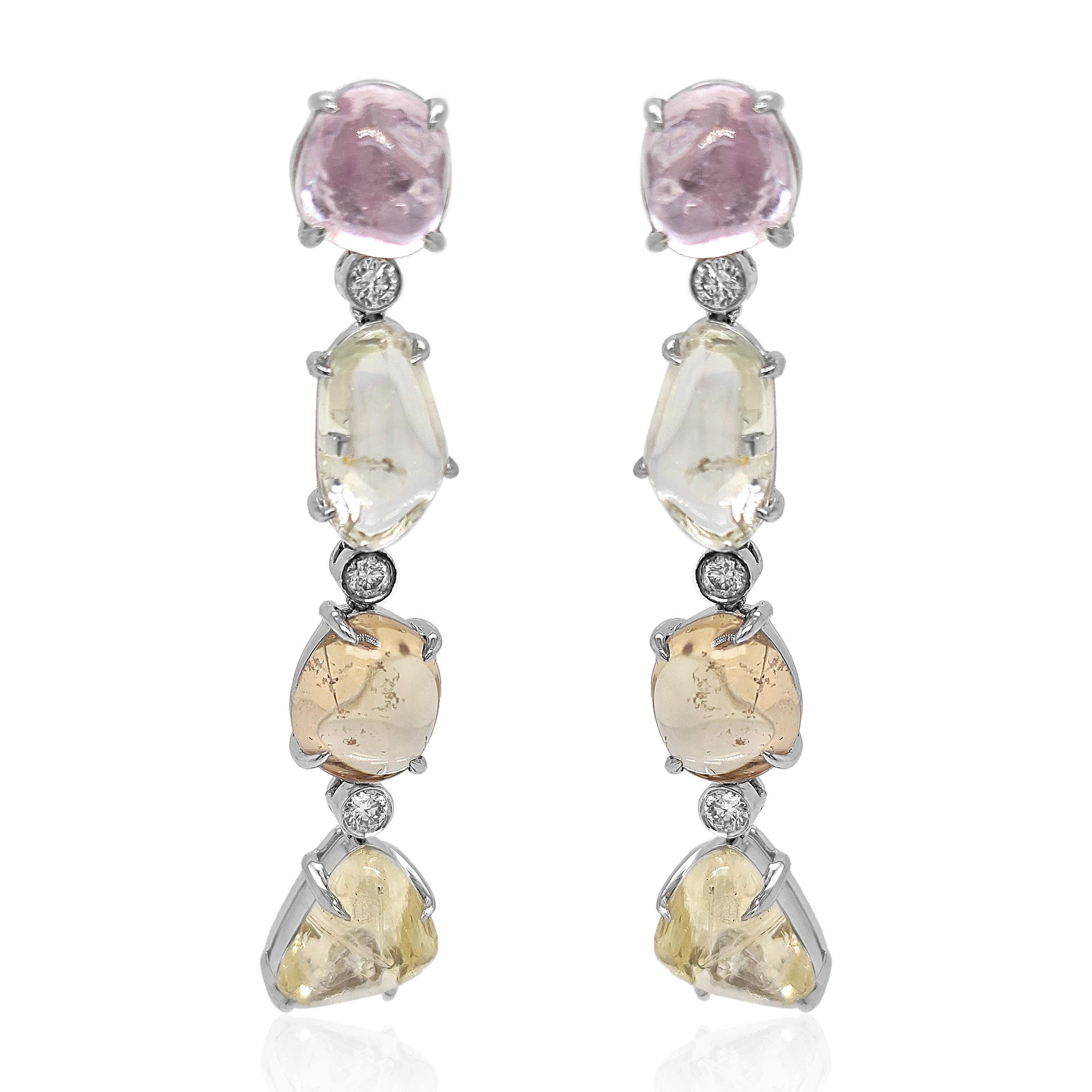 Orecchini in oro bianco con zaffiro e diamante bianco da 29,01 carati In condizioni Nuovo in vendita a New York, NY