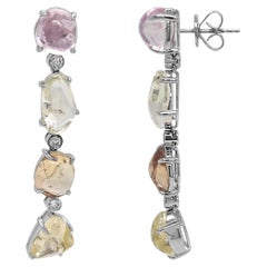 29.01 Carat Sapphire and White Diamond White Gold Earrings