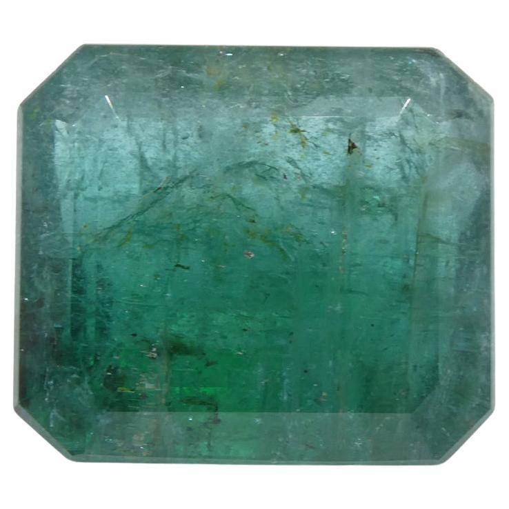 29.06ct Octagonal/Emerald Cut Green Emerald GIA Certified For Sale