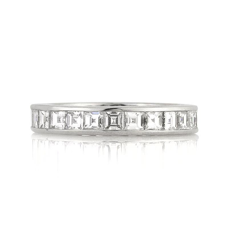 2.90ct Carré Cut Diamond Eternity Band in Platinum For Sale