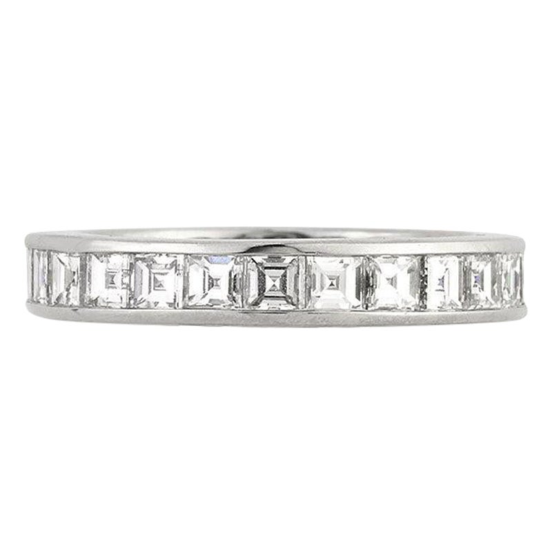 2.90ct Carré Cut Diamond Eternity Band in Platinum