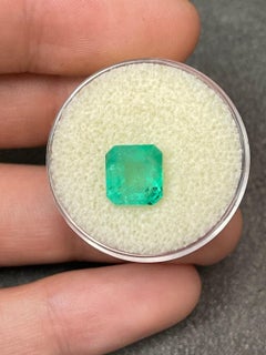 2.90ct Green Asscher Cut Muzo Emerald 8.5x8 Genuine May Birthstone