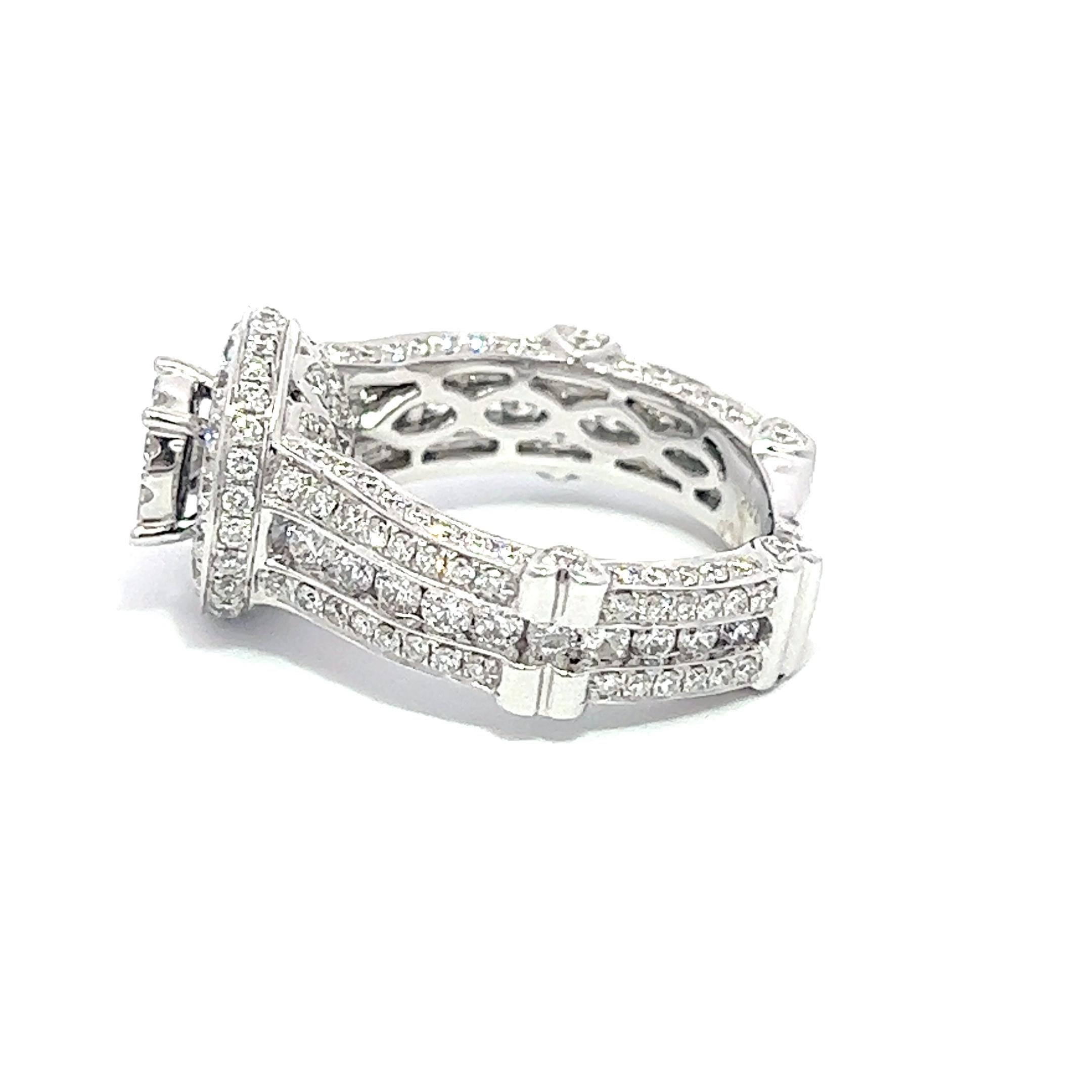 2.90CT Natural Diamonds Engagement Ring Set in 18k white gold In New Condition For Sale In New York, NY
