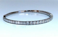 2.90 Carat Natural Round Diamonds Flexible Tennis Bangle Bracelet 14 Karat