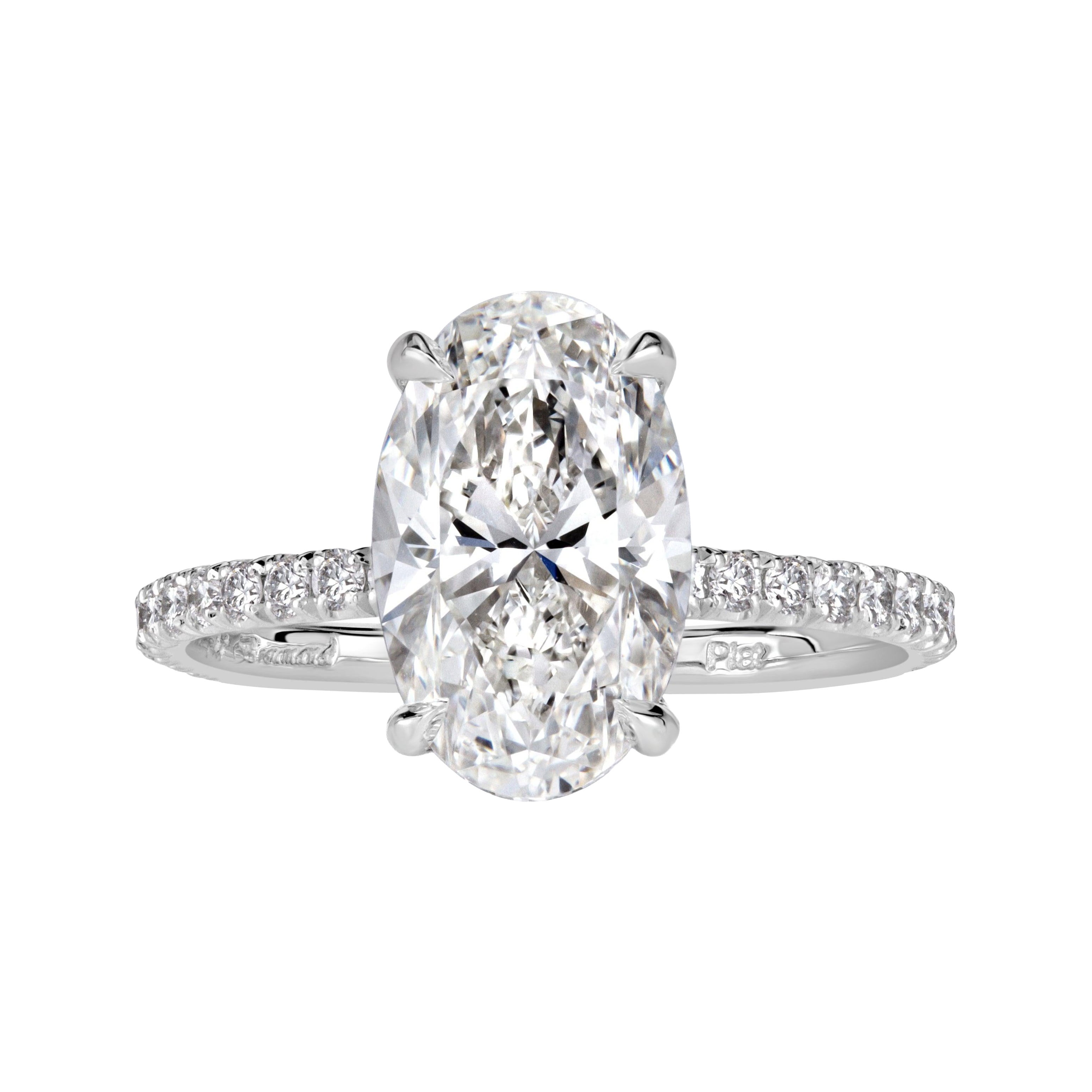 2.90ct Oval Cut Diamond Engagement Ring in Platinum