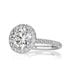 Anillo de compromiso de diamantes redondos talla brillante de 2.90 ct
