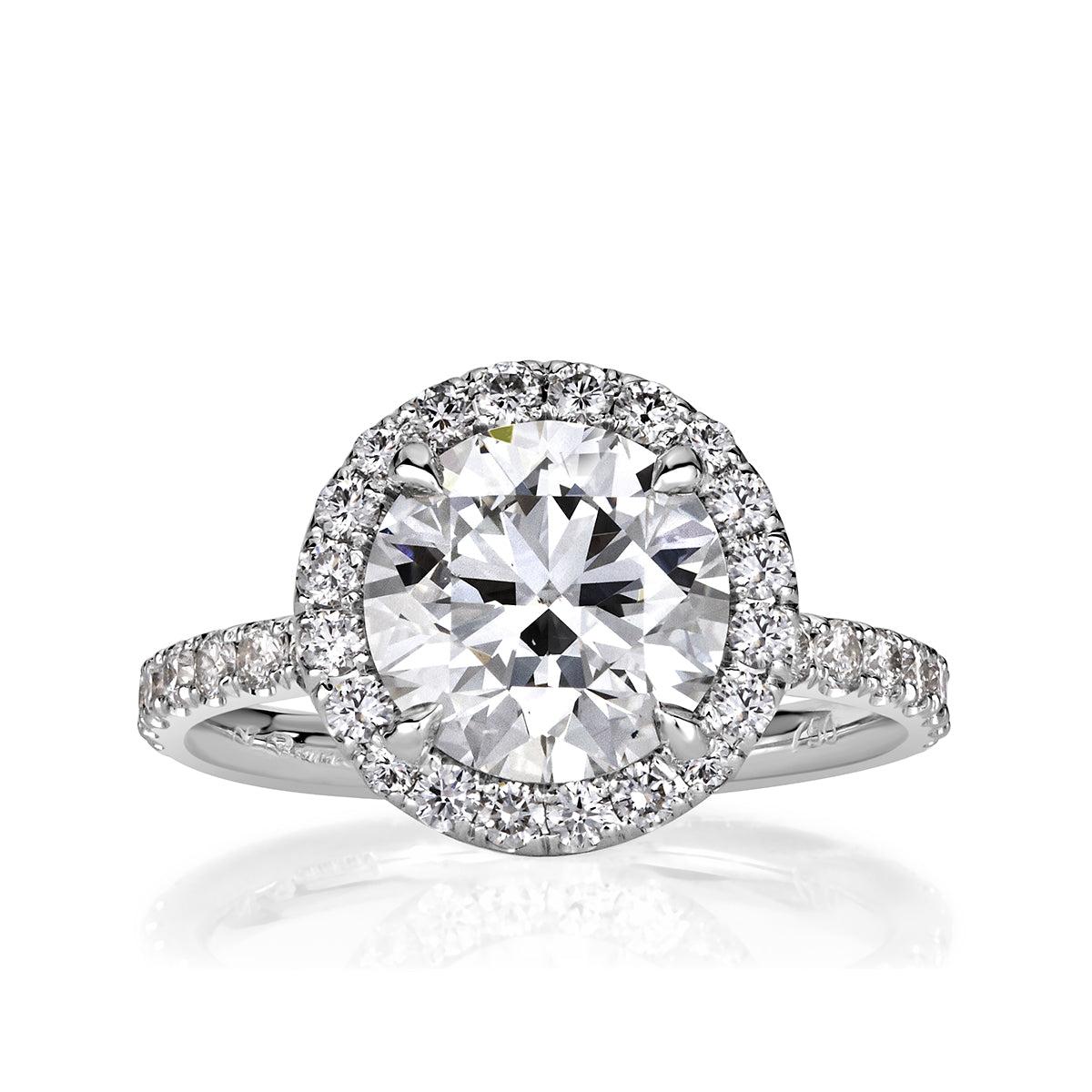 2.90ct Round Brilliant Cut Diamond Engagement Ring For Sale