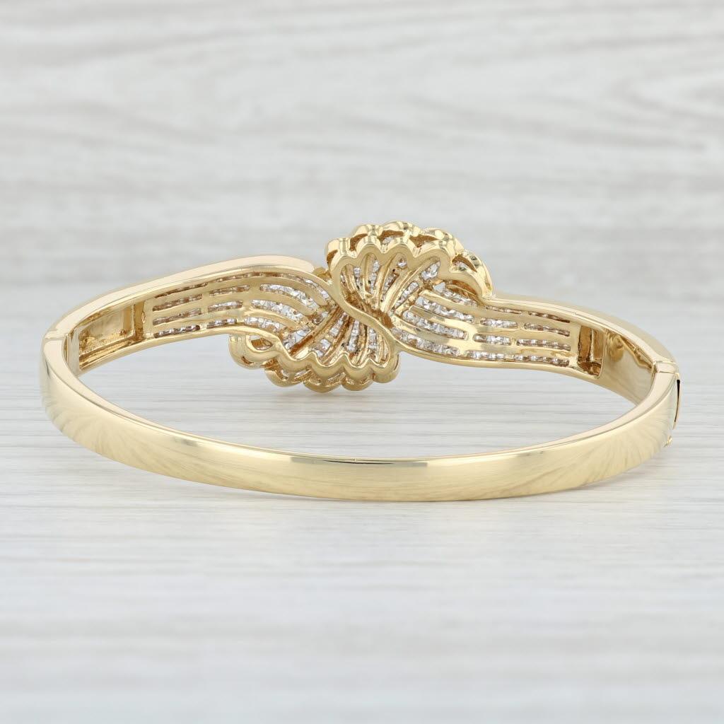 2,90 Karat Diamant-Schleifen-Armreif aus 18 Karat Gelbgold 7