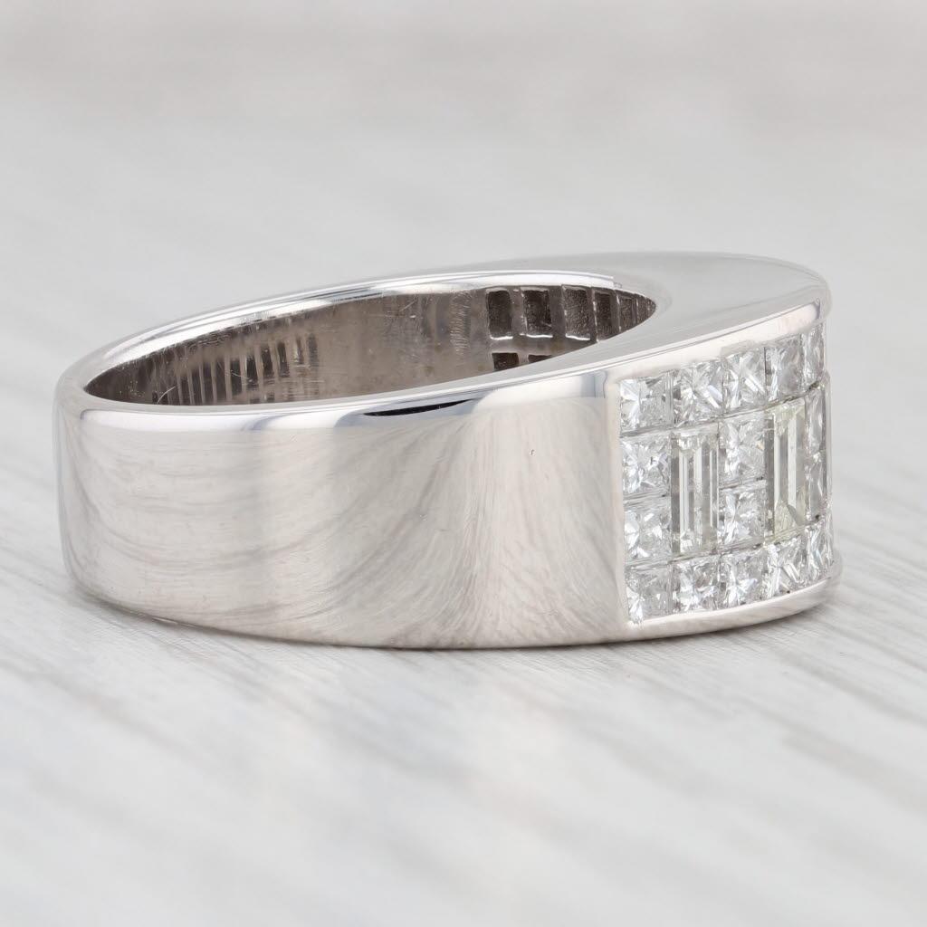 2.90ctw Diamond High Dome Ring 18k White Gold Size 7 Cocktail Band For Sale 1