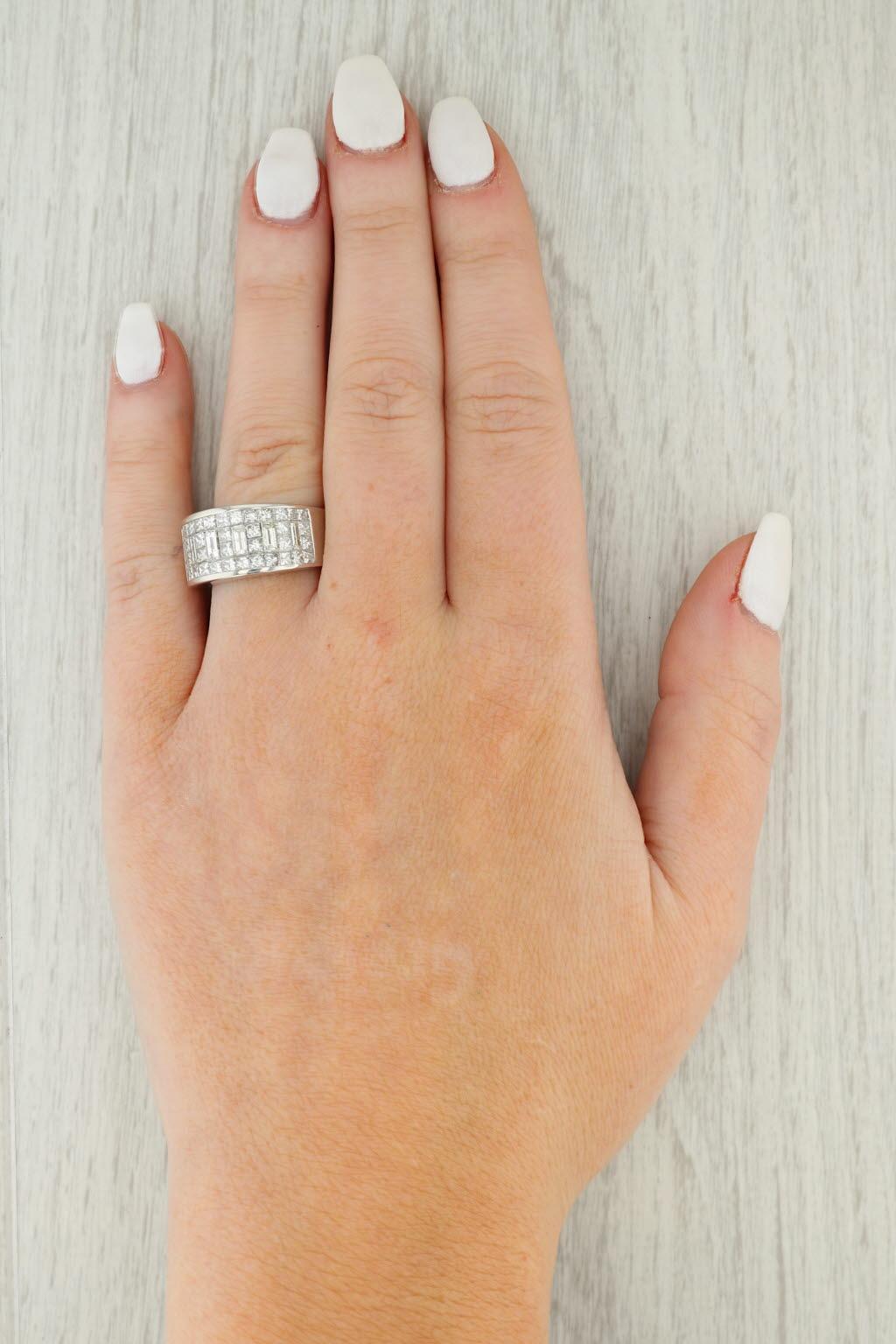 2,90ctw Diamant High Dome Ring 18k Weißgold Größe 7 Cocktail Band im Angebot 4